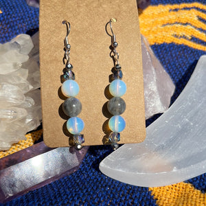 Opalite & labradorite earrings