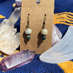 Amazonite & jasper earrings